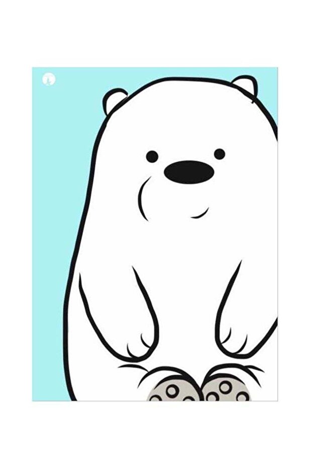 Bear Themed Metallic Plate White/Green/Black 20x15cm