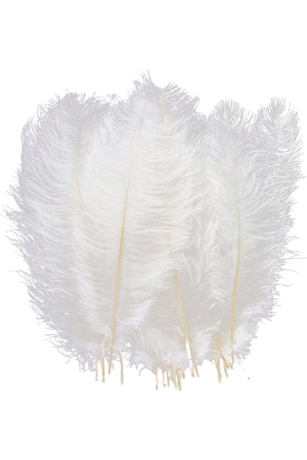 20pcs Natural Ostrich Feathers for Wedding Centerpieces Home Decoration (7.87-10inch, White)