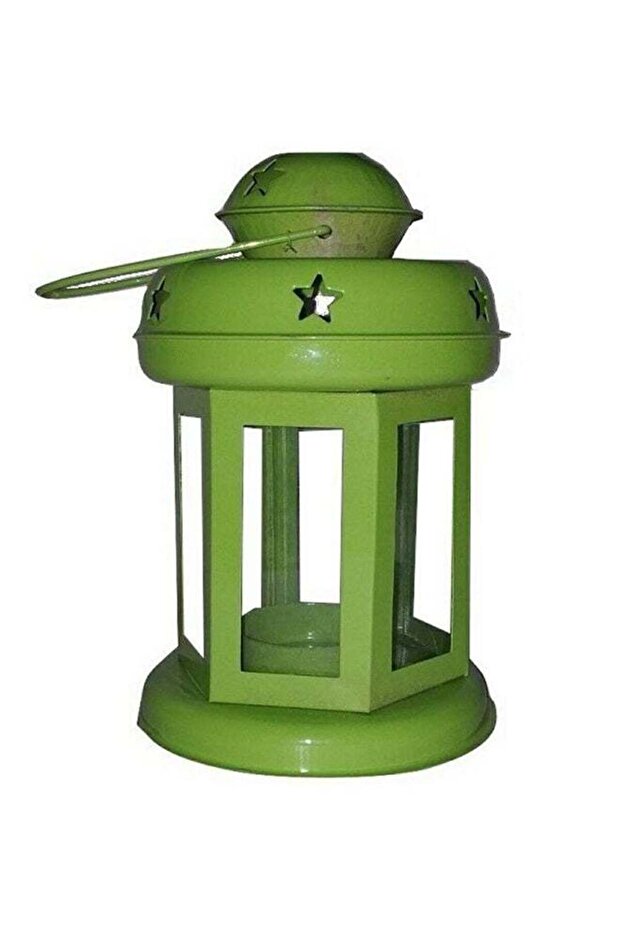 Ramadan Lantern Candle Holder Green 21x12cm