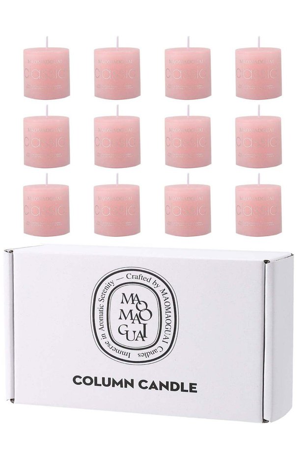 12 Per box of Pink Cherry blossoms scented candles with a cylindrical diameter and height of 5cm/2i