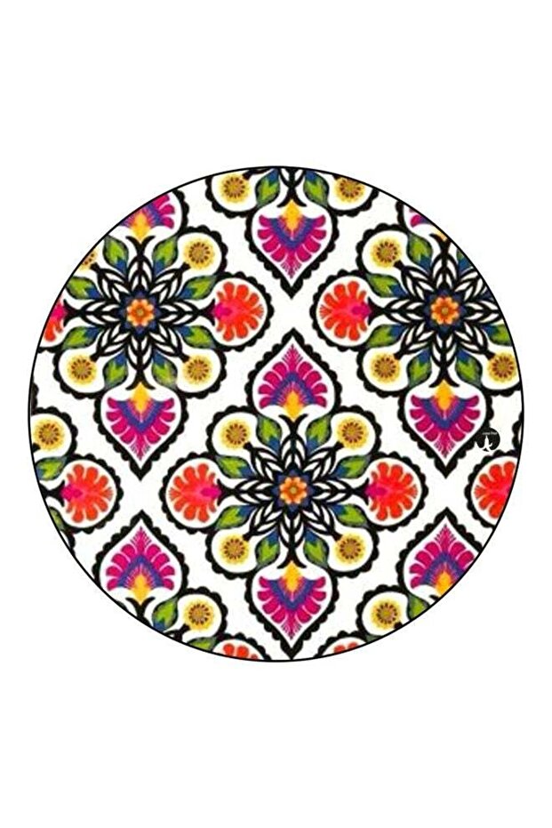 Flower Printed Fridge Magnet White/Pink/Green 5.5cm