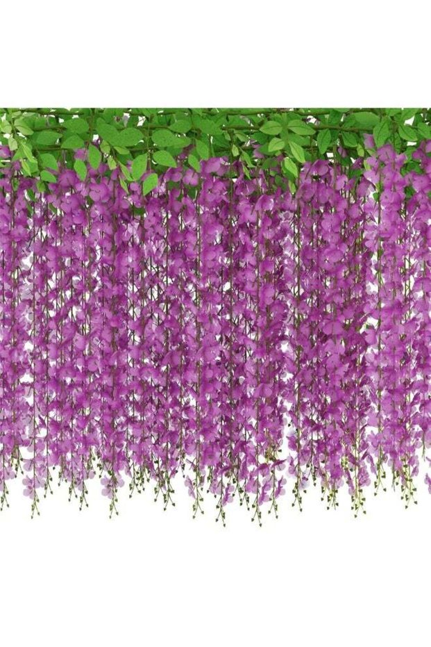 Wisteria Hanging Flowers 6FT, 40 Branches Artificial Hanging Flowers Vine Silk Wisteria Arch Flower