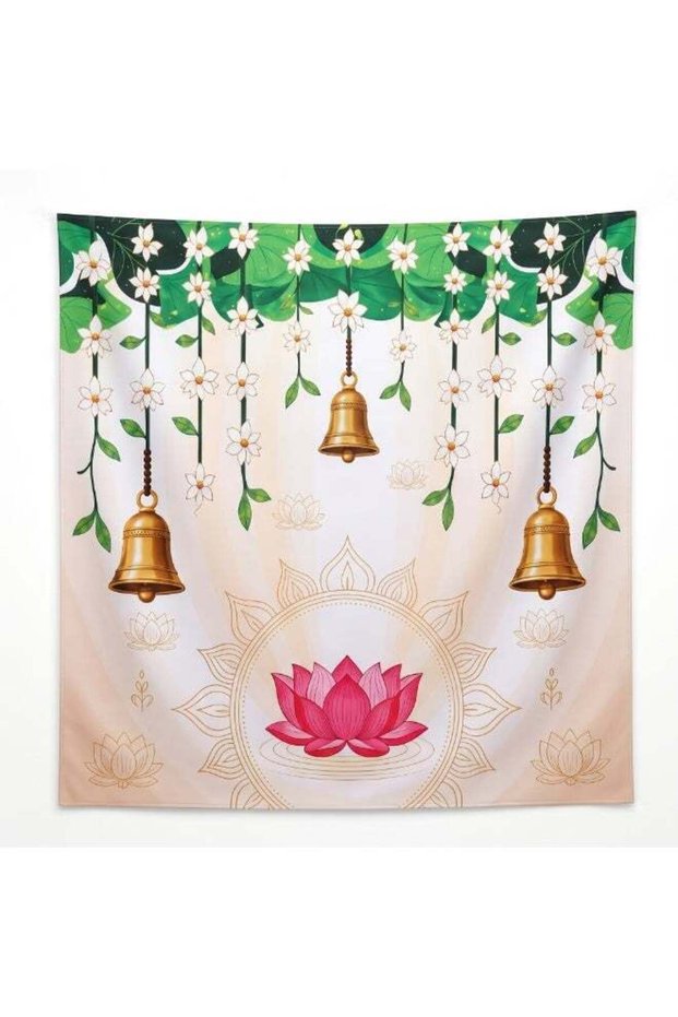 Aksharveda Lotus Esthetic Backdrop – Tropical Decorative Background for Pooja, Festive Décor & Even