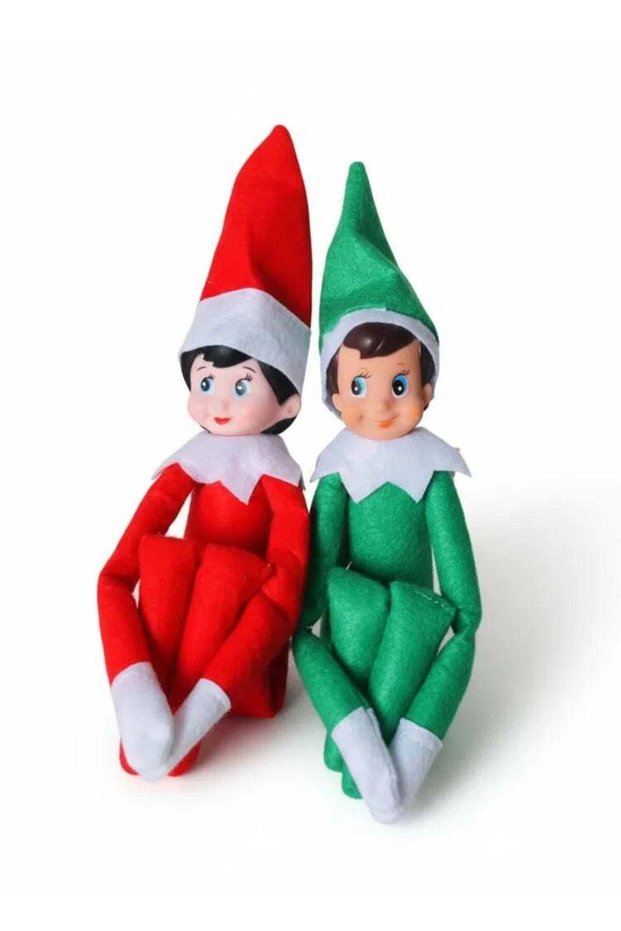 2-Piece Christmas Elf On The Shelf Plush Dolls For Home Decor