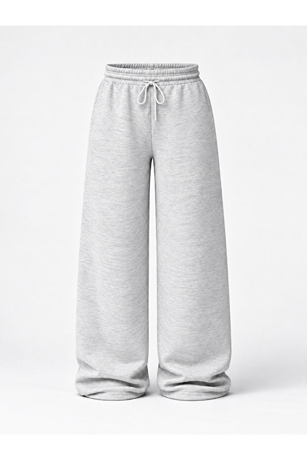 Women's Single Loose Cut Wide Leg Oversize Comfortable Fit Black&Gray Trousers Style Sweatpants