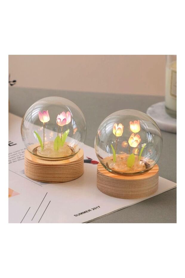 1pc Tulip Night Lights Diy Material Package Creative Night Lamp Desktop Living Room Bedroom Ornamen