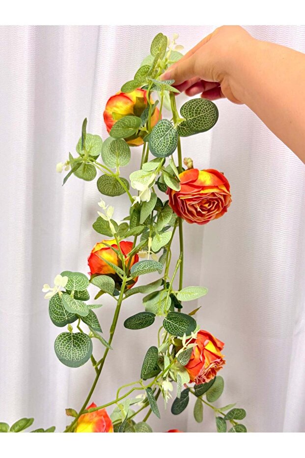 Rose Vine Artificial Flower Hanging Decoration - Elegant Greenery Garland for Indoor/Outdoor Garden