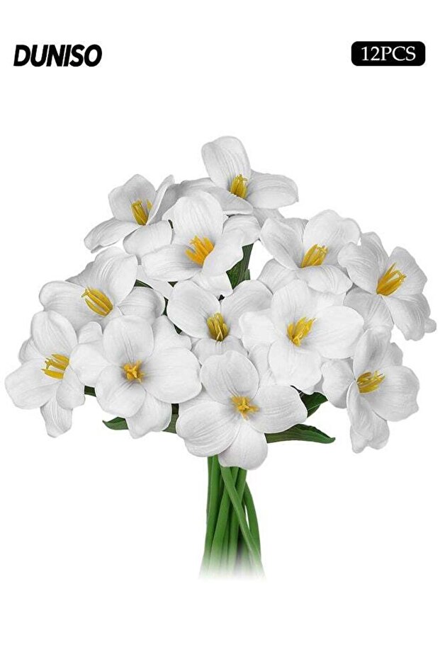12pcs Artificial Flowers, Fully Bloomed Tulip Artificial Flowers Bouquet, Faux Flowers for Home Tab
