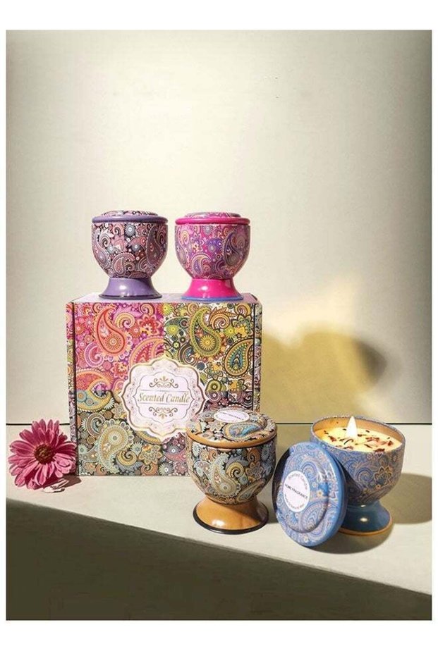 4 Pack Scented Candles Gift Set, Aromatherapy Candles Set, Boho Fragrance Smokeless Candles, Natual