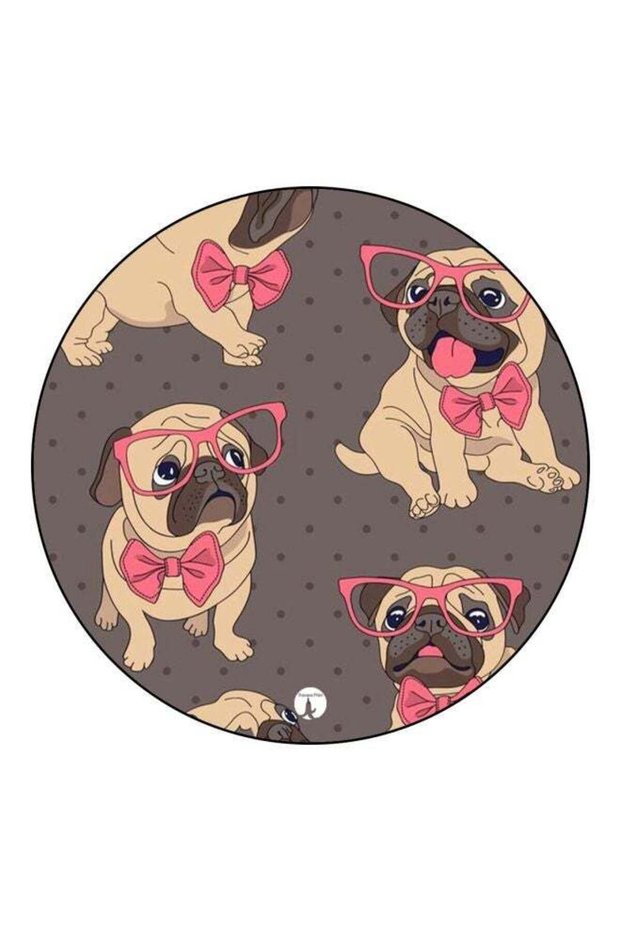 Dog Printed Fridge Magnet Grey/Beige/Pink 5.5cm