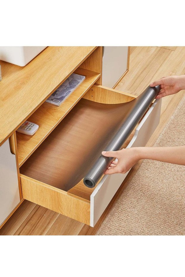 2-Pack Non-Slip Shelf Liner Mats for Kitchen Drawers, Waterproof & Oil-Proof, Washable Non-Adhesive