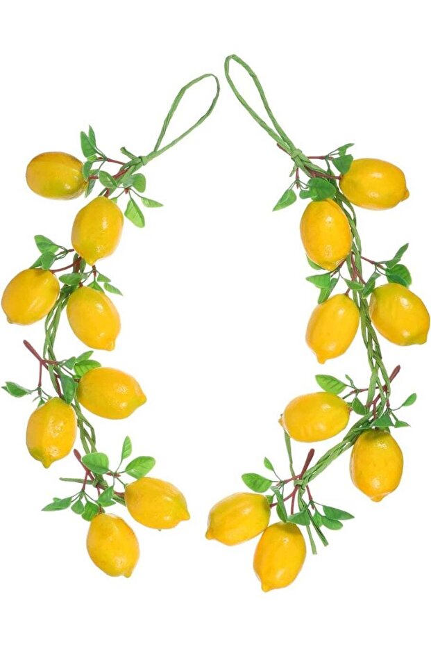 LATIFA 2pcs Hanging Artificial Lemon Branches Artificial Fruit Garland