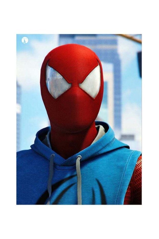 Spider Man Themed Metallic Plate Blue/Red/White 20x15cm