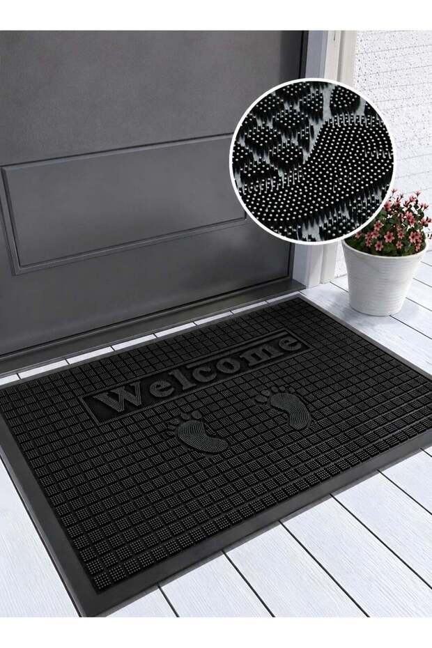 Heavy Duty Front Door Mat, Non Slip Outdoor Indoor Doormat, Waterproof Dirt Trapper Entrance Mat wi