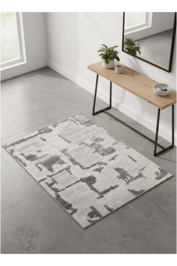Carpet Rug Maze Tufted Design Dark Grey | Size - 120x170 cm - 4x5.5 ft | For Mid-Small sized Family