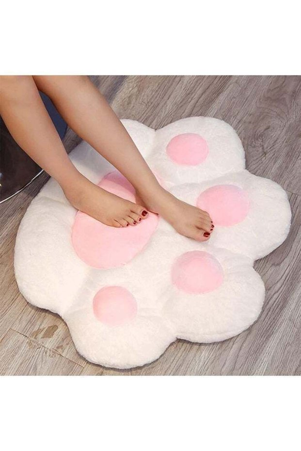 Cat Paw Shape Plush Seat Cushion, Soft Fluffy Chair Pad with PP Cotton Filling, Cute Paw Seat Mat f
