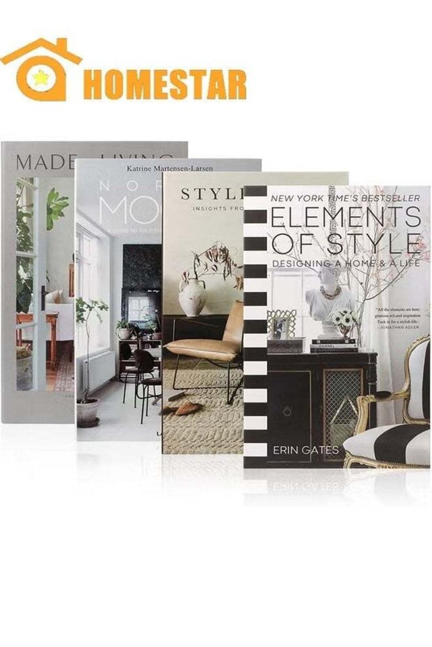 4 PCS Decorative Books, Faux Books for Decoration, Modern Fashion Decorative Books Set for Hardcove