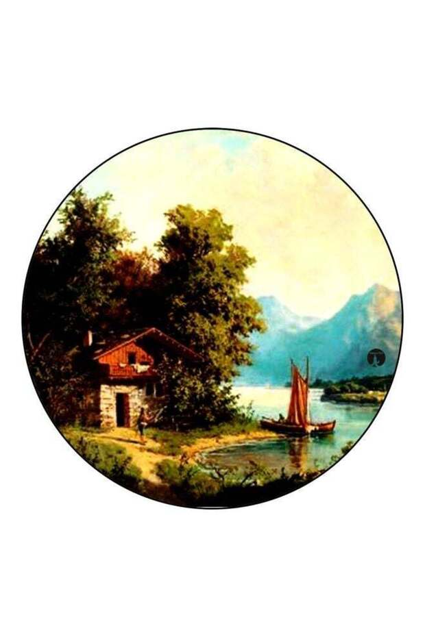 Nature Printed Fridge Magnet Green/Blue/Brown 5.5cm