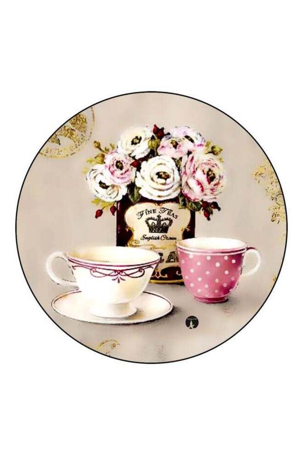 Printed Fridge Magnet Grey/White/Pink 5.5cm