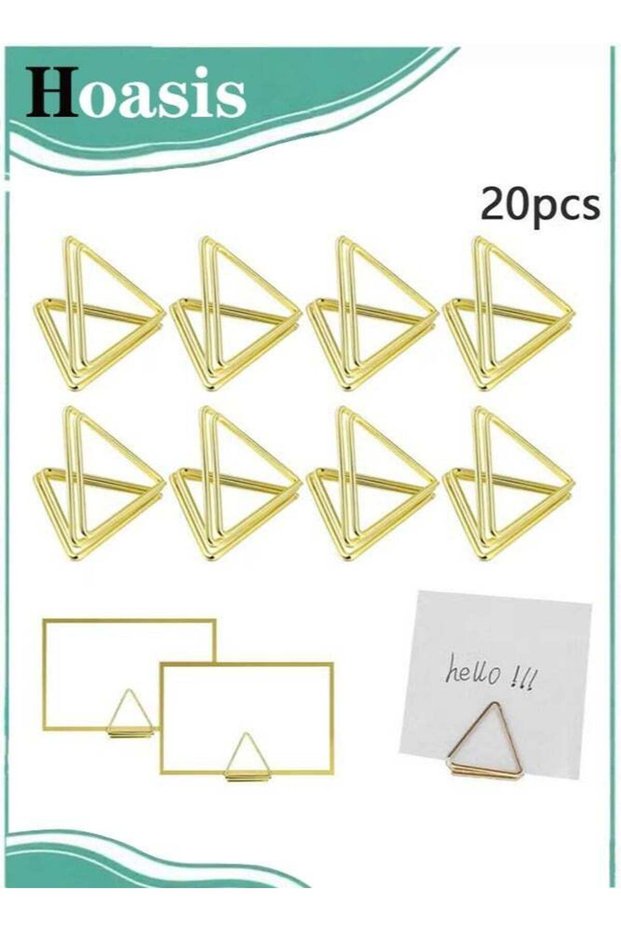 20 Pieces Of Triangular Card Holder, Design Metal Wire Is Suitable For Photo Clips, Paper Clips, We