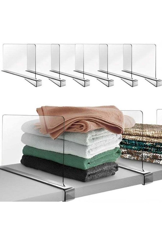 6 Pack Acrylic Shelf Dividers,Clear Shelf Divider For Closet Organization,8 Inches Tall Purse Organ