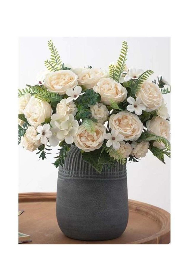 1 Set 2-Bundle Bunch of Artificial Decorative Flowers Wedding Home Decoration Flower White 32x12x7