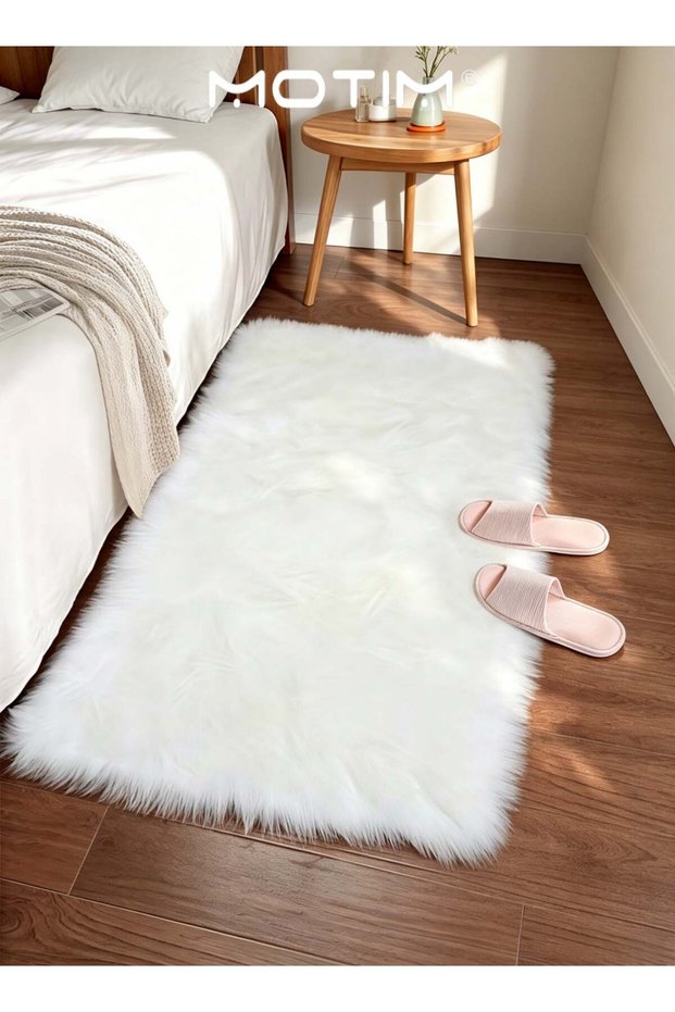 Area Rugs-Fluffy Bedroom Carpet Soft Floor Mat Plush Area Rug Plush Carpets Anti-Slip for Living Ro
