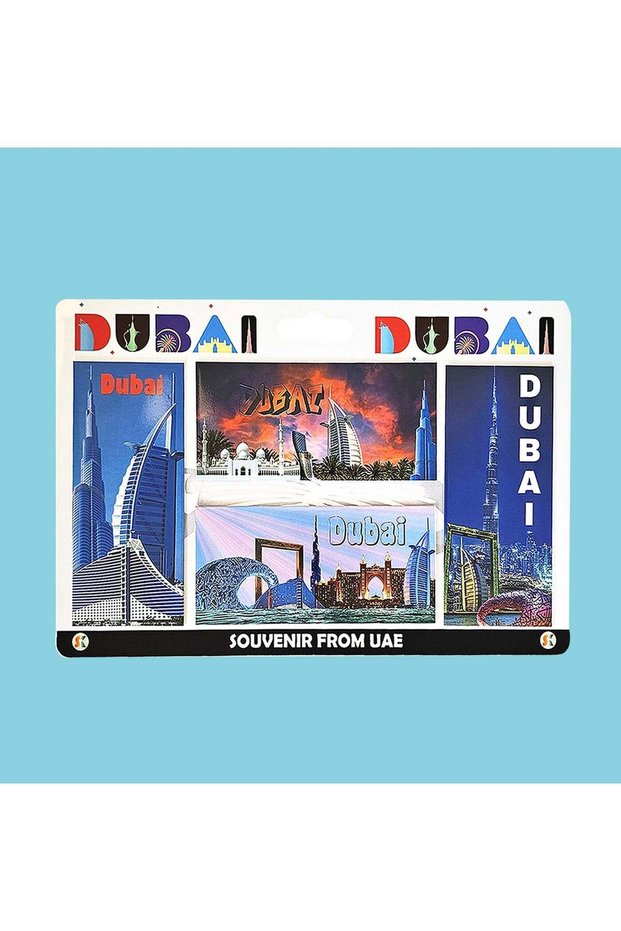 Fridge Magnet 4 pcs Colorful Large Size 12x5.3cm Dubai Iconic Landscapes