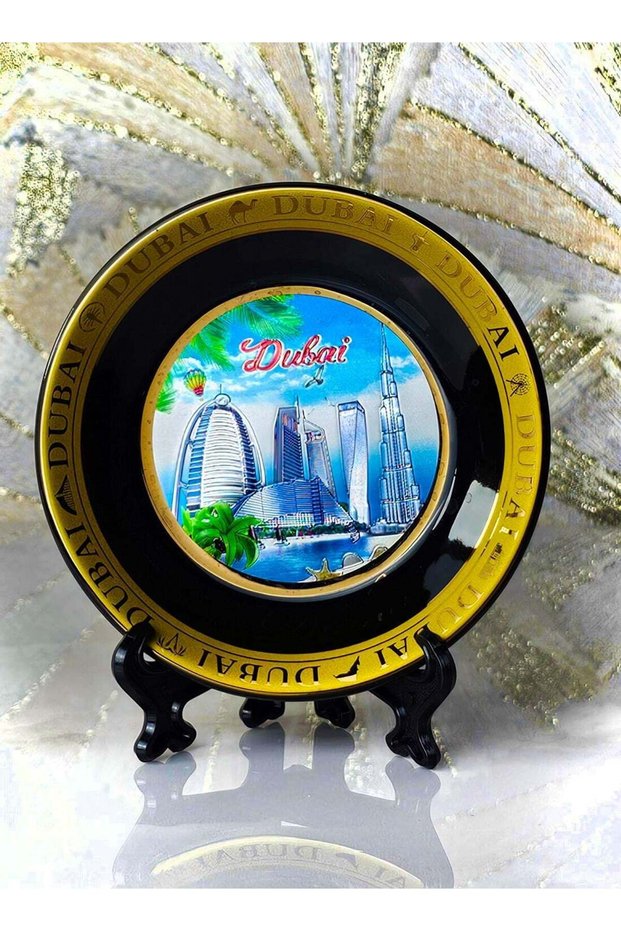 Souvenir Souq Decoration Ceramic Plate Gold plated 11cm 04