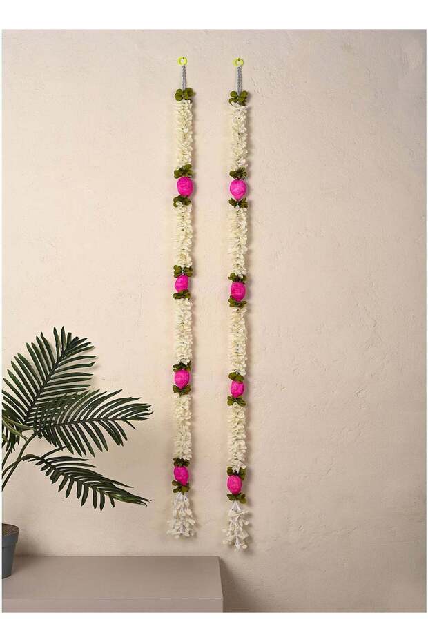Madhoor Multi-Tier Teardrop Decorative Latkan Door Hanging Rani Pink for Diwali, Weddings & Festive