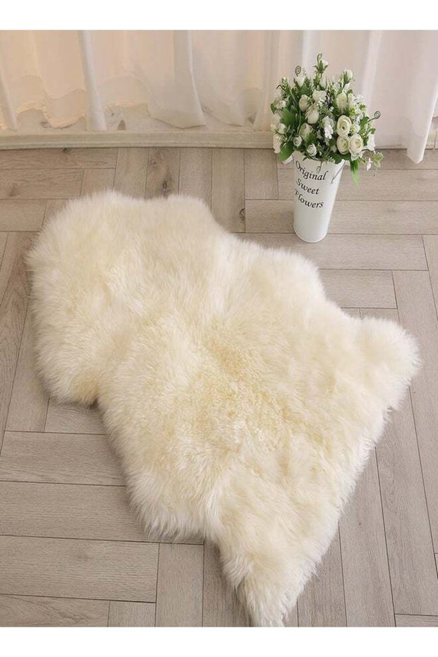 Plush Living Room Sofa Carpet Cushion Off White