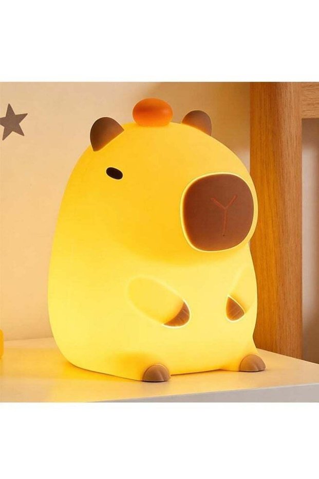 Kids Night Light, Capybara Night Lamp, BPA Free Capybara Light with Touch Control, Pressable Squeez