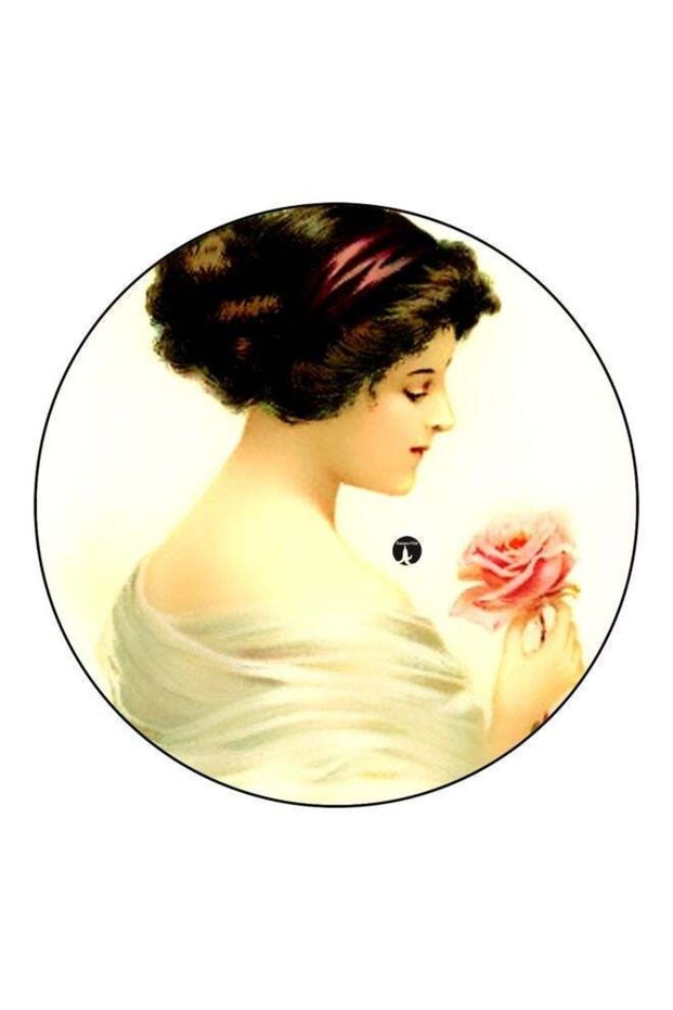Woman Printed Fridge Magnet Multicolour 5.5cm