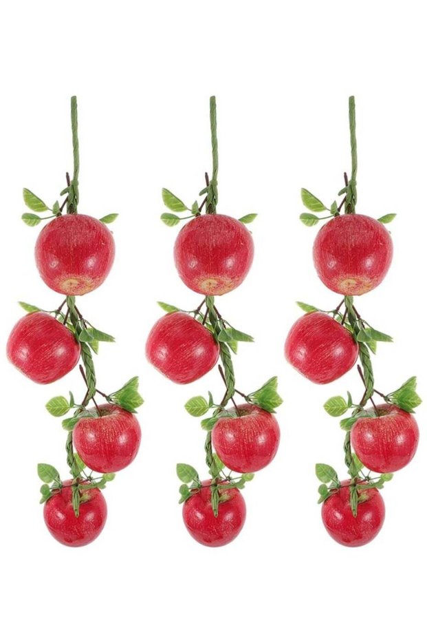Red Apple Garland, 3pcs Simulation Fruit Hanging String Plants Decor, Wedding Decorations Decor Pla