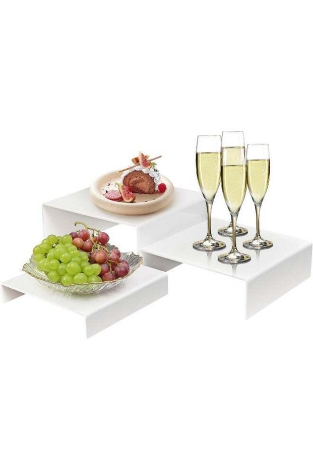 TPGP Acrylic Risers, Wide Display Rectangular Showcase Collectibles Display Shelf, Acrylic Display