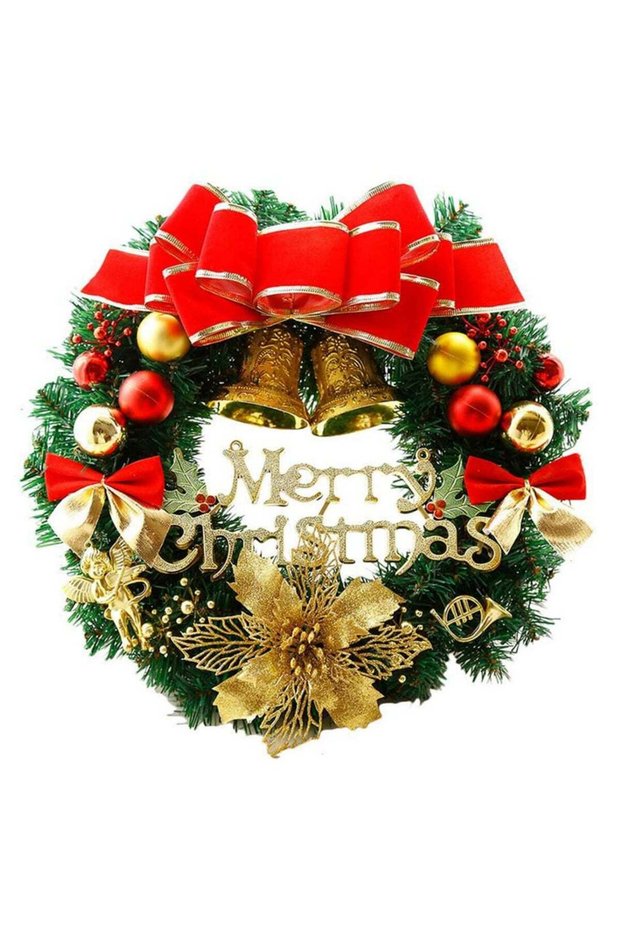 1PCS 30cm Christmas Wreath Christmas Large Wreath Door Wall Decoration Garland Christmas Home Decor