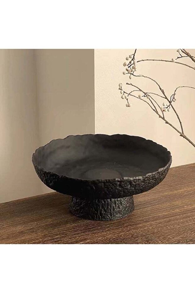 Matte Ceramic High Foot Fruit Bowl | 10.4'' 26.5 CM | Perfect Home Decor | High-Temperature Fired T