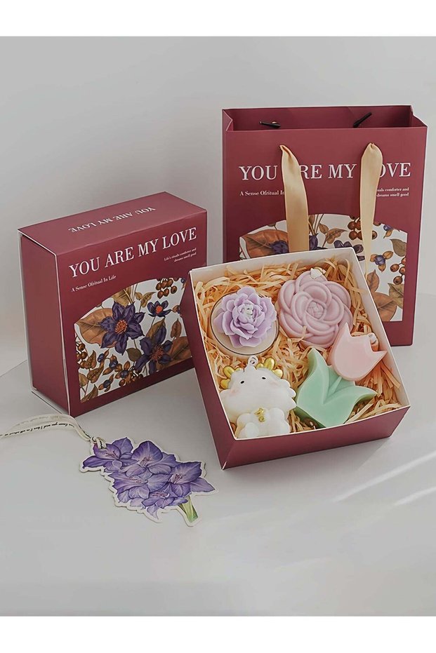 Handmade Scented Candle Gift Set, Floral & Fragrance Candles with Tulip, Jasmine, Cologne, Camellia