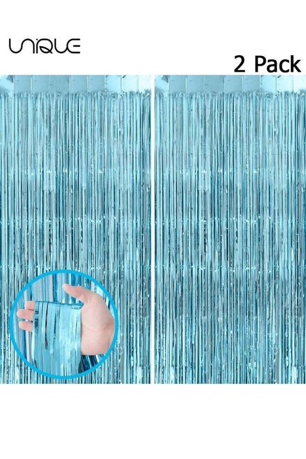 Party Decorations Foil Fringe Backdrop - 2 Pack 3.28 ft x 6.56 ft Tinsel Foil Fringe Curtains, Spar