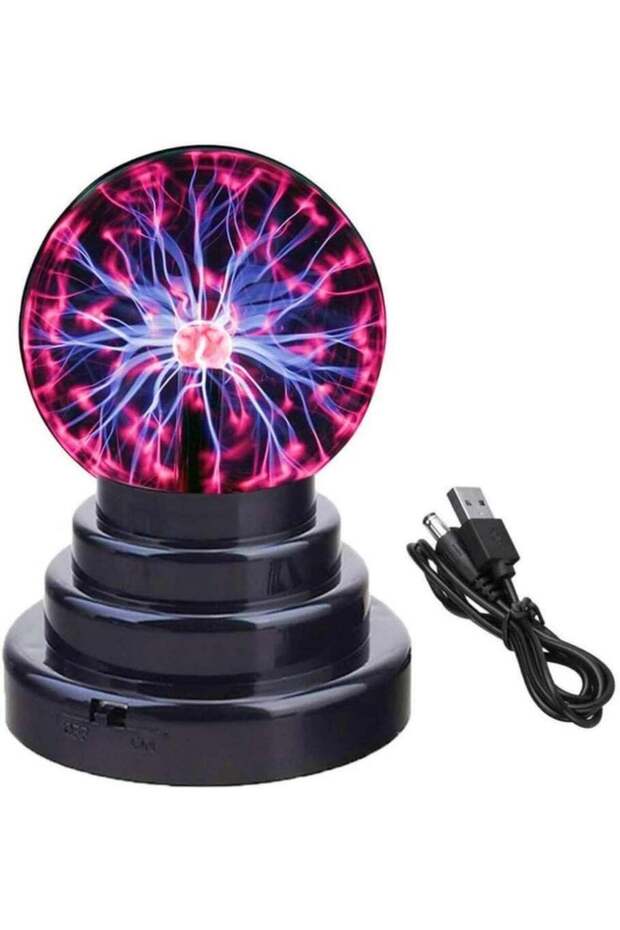 3 Inch Plasma Ball Lamp, USB or Battery Powered Lightning Globe Touch-Sensitive Nebula Light Magic