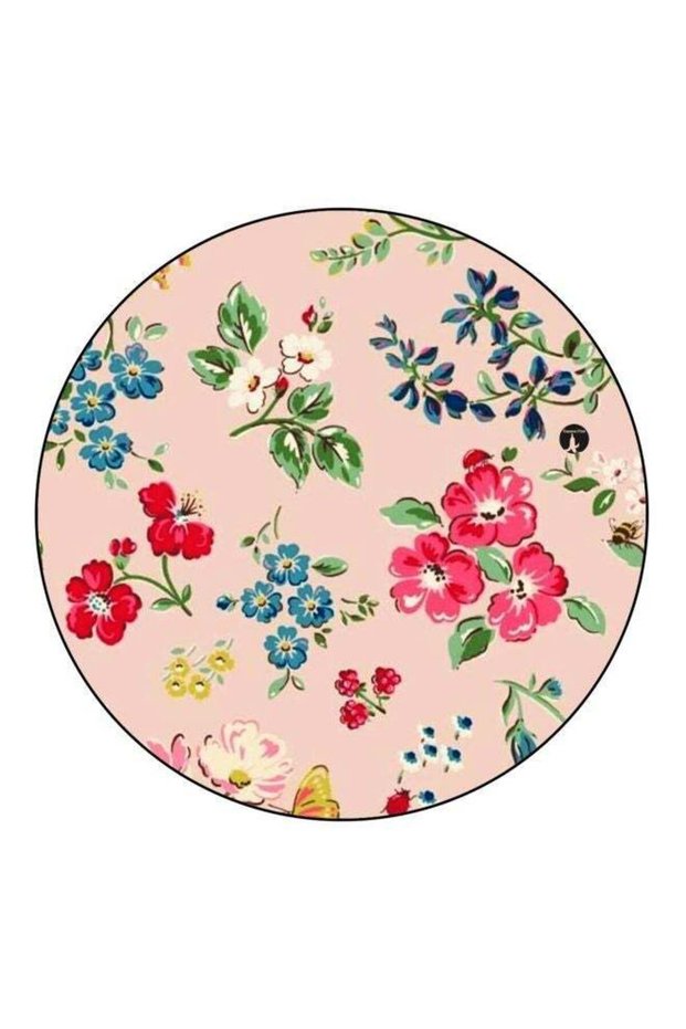 Floral Printed Fridge Magnet Beige/Red/Blue 5.5cm