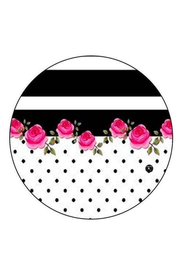 Floral Printed Fridge Magnet White/Black/Pink 5.5cm