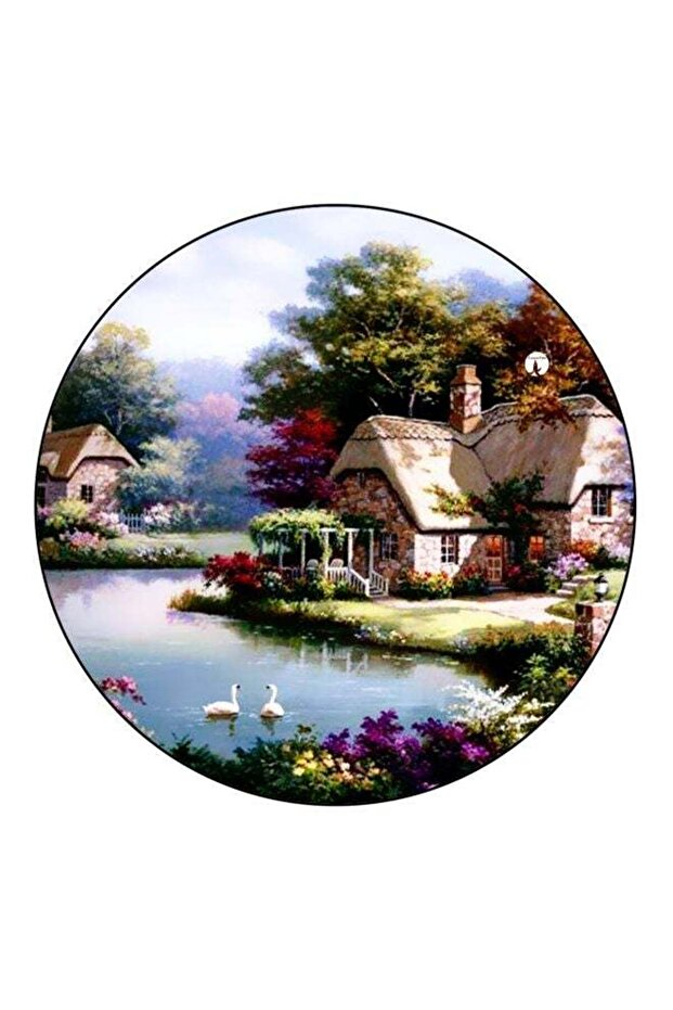 Nature Printed Fridge Magnet Blue/Beige/Green 5.5cm