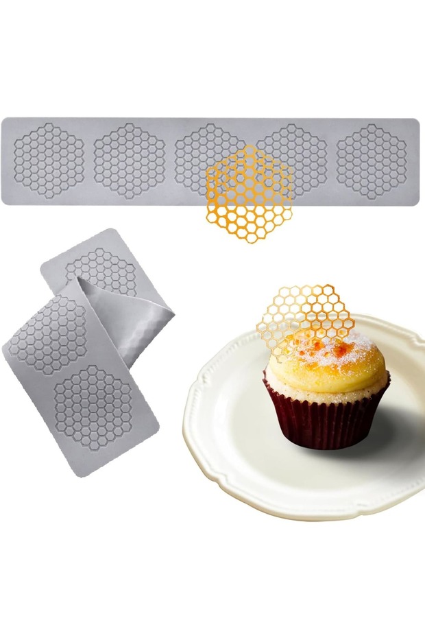 Honeycomb Molds Silicone, 2 PCS Fondant Molds with Hollow 3D Beehive Candy Lace Silicone Molds for