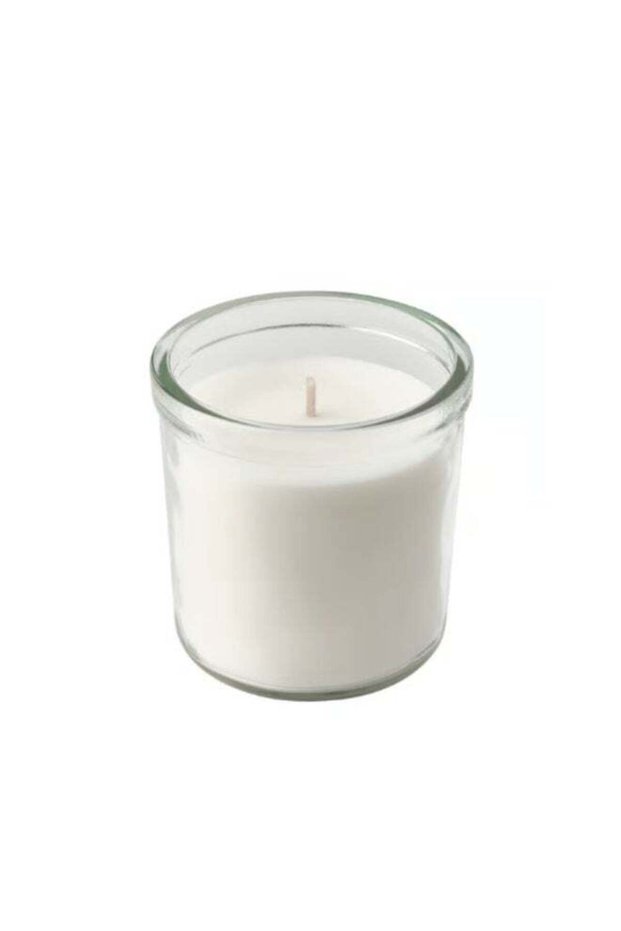 TRÅDCYPRESS Scented candle in glass, Fresh linen/white, 40 hr