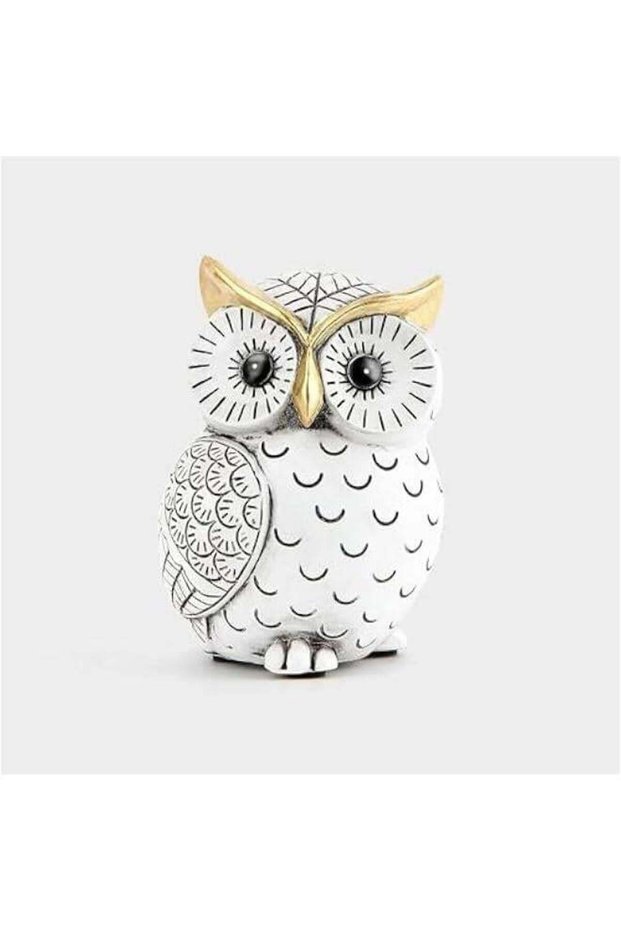 Owls Statue for Home Decor Accents,Owl Decor for Bookshelf Bedroom Living Room Office Table Desk Ma