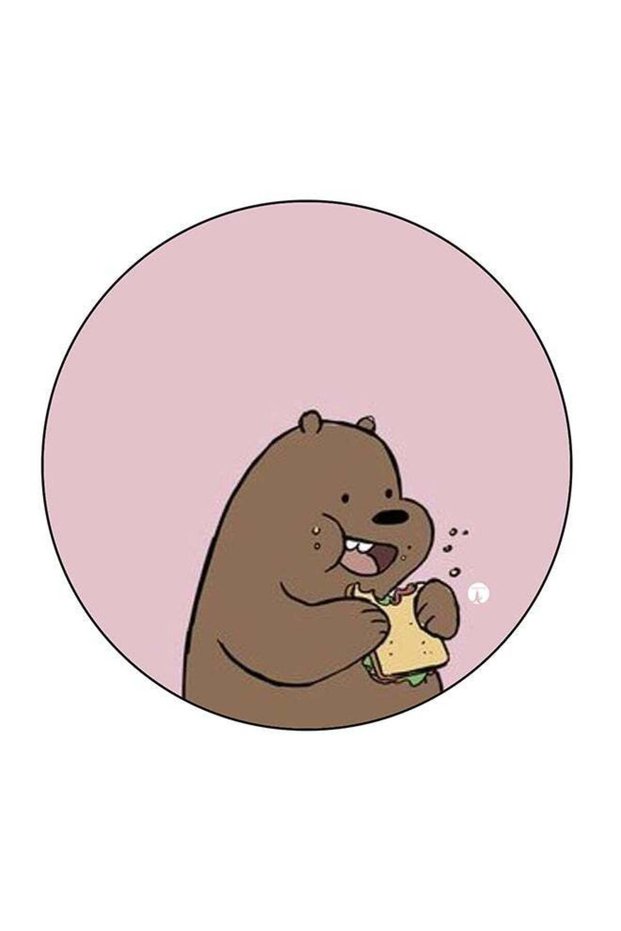 Bear Printed Fridge Magnet Pink/Brown/Beige 5.5 x 5.5cm