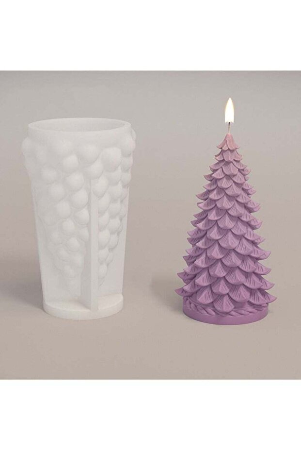 3D Christmas Tree Candle Mold Silicone Molds for Candle Making Xmas Pine Tree Silicone Soap Molds D