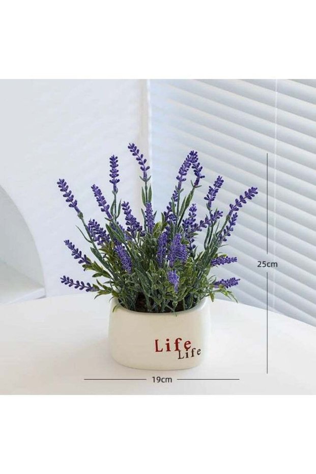 Artificial Lavender Plant in Pots - Faux Lavender Artificial Flowers - Fake Lavender Plants Potted