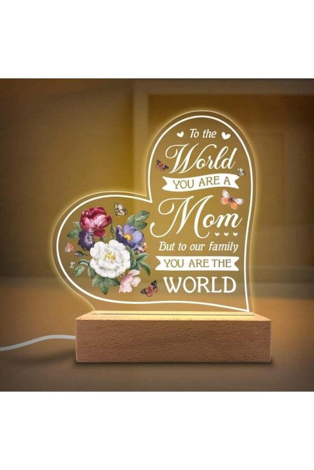 Acrylic Night Lamp Gift for Mom - Rechargeable Night Light - Birthday, Christmas, Mother's Day, and